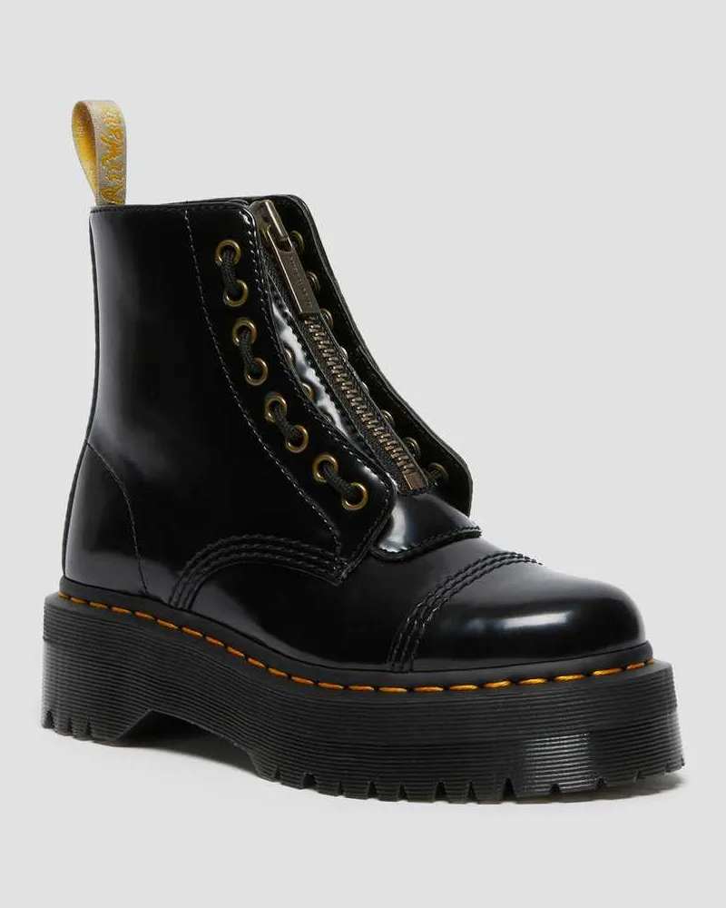 Dr.Martens Leder Vegane Sinclair Plattform Stiefel Schuhe in Schwarz, Größe Schwarz