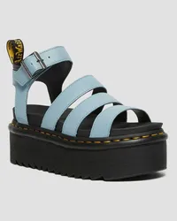 Dr.Martens Blaire Quad Pisa Leder Plateau Riemensandalen in Blau Blau