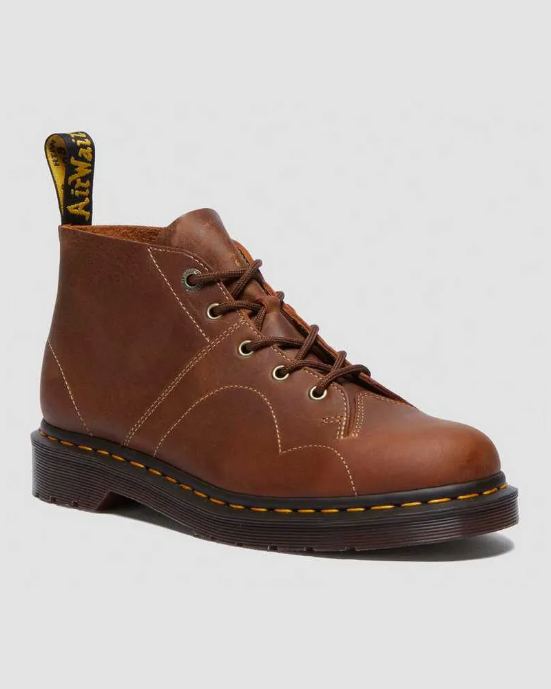 Dr.Martens Church Burnished Waxy Leder Stiefel in Bräunen, Größe Bräunen