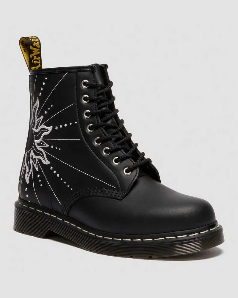 Dr.Martens 1460 Solar Flare Reclaimed Leder Stiefel in Schwarz, Größe Schwarz