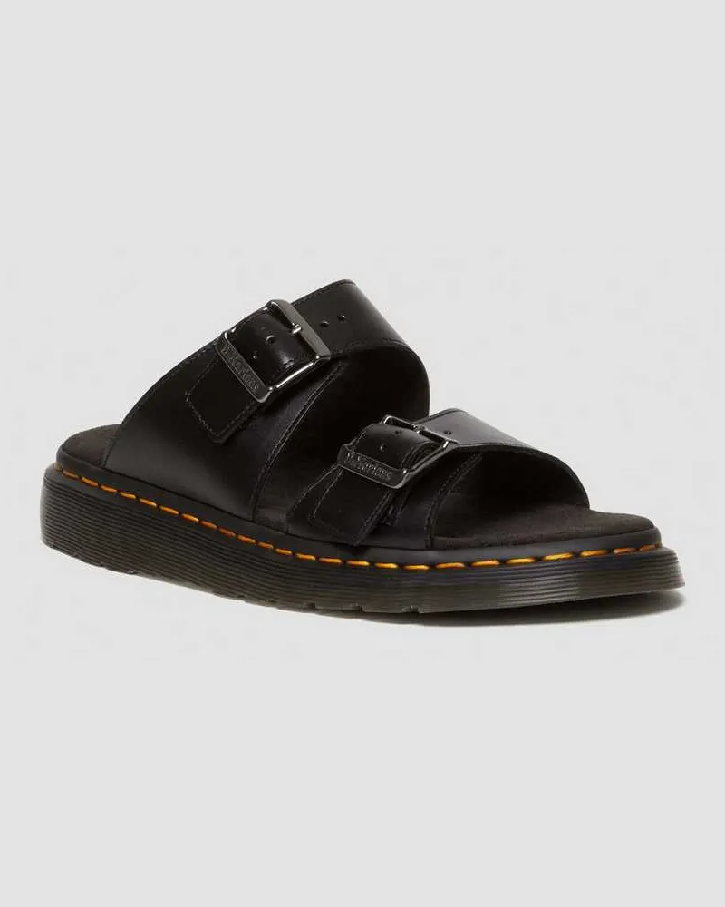 Dr.Martens Josef Leder Buckle Slide Sandalen in Schwarz, Größe Schwarz