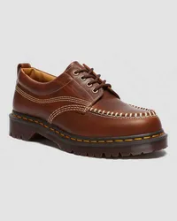 Dr.Martens Lowell Leder Moc Toe Schuhe in Bräunen Bräunen