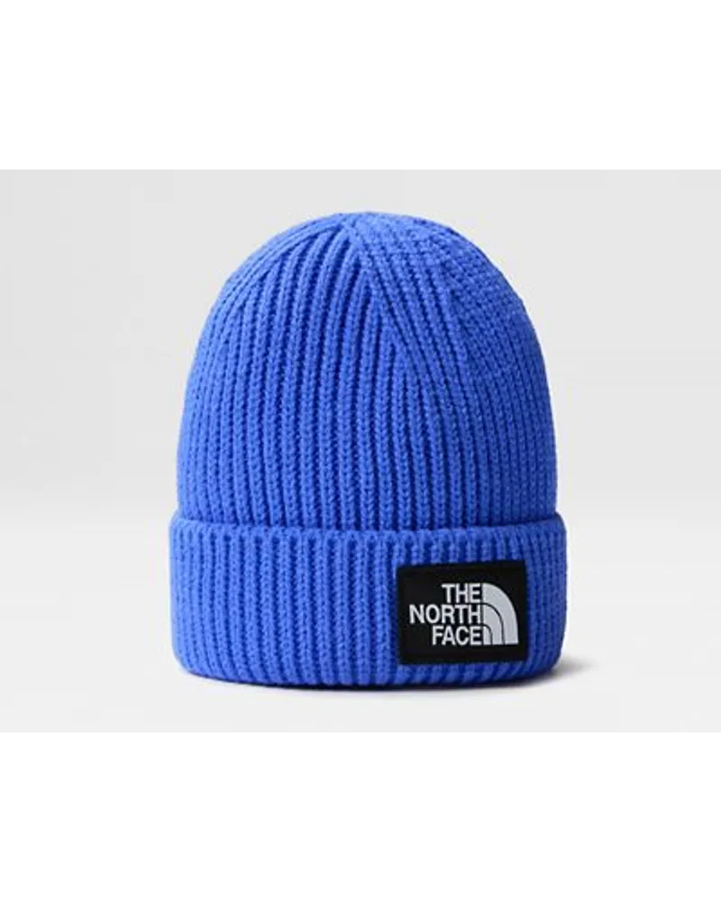 The North Face Tnf Logo Box Beanie Mit Umschlag Solar Kurz Blue