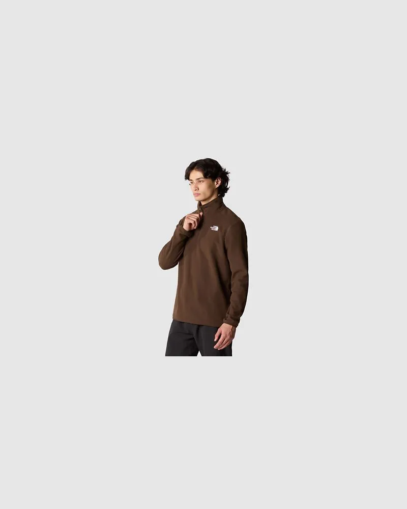 The North Face 100 Glacier Fleece Mit 1/4-langem Rv Demitasse Brown