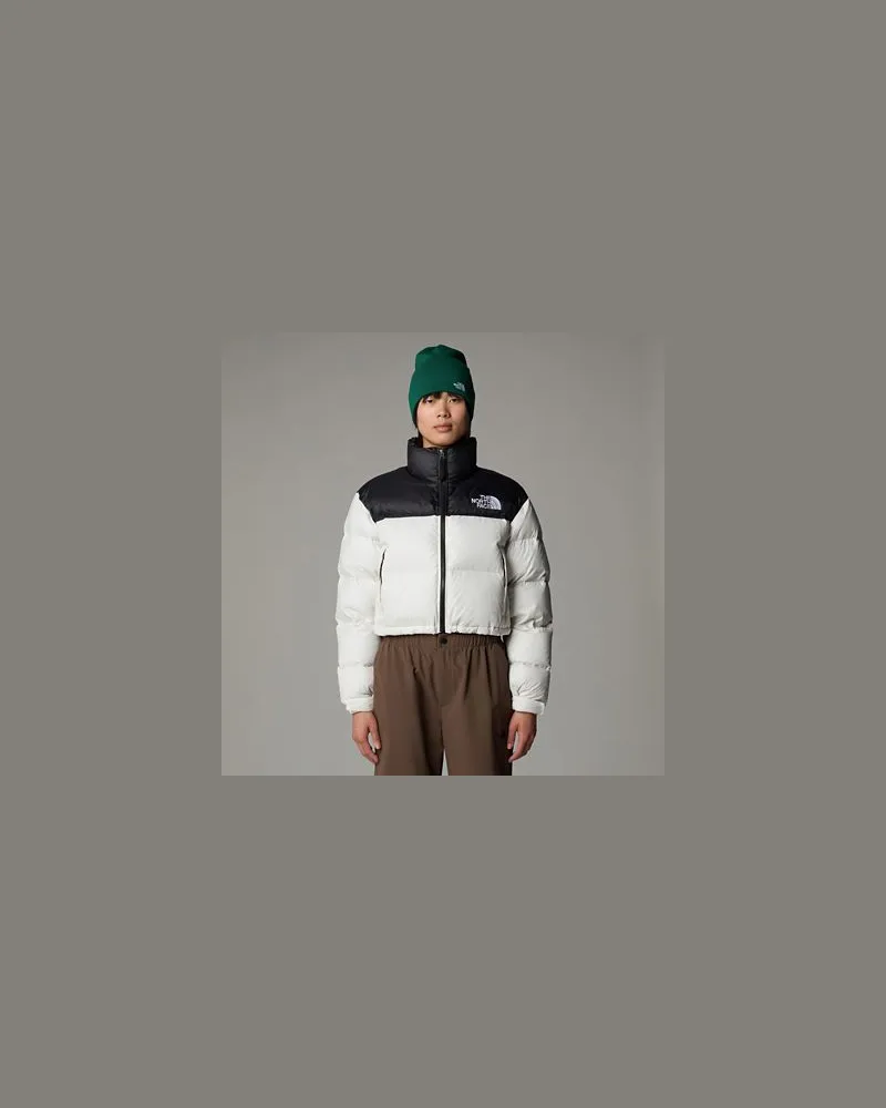 The North Face Nuptse Kurze Jacke White Dune-tnf Black