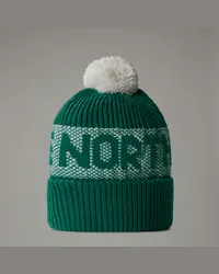 The North Face Retro Cabin Beanie male Evergreen-white