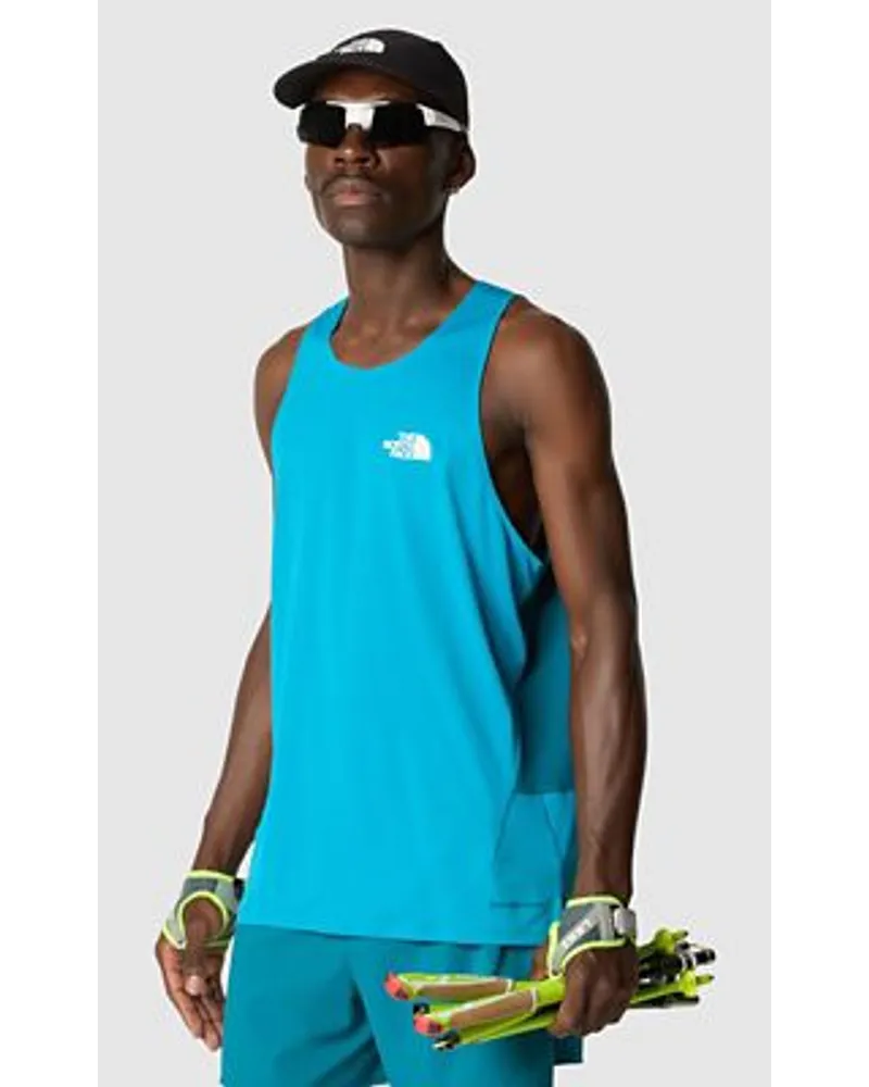 The North Face Summit High Trail Run Tank Top Sapphire Slate- Moss Blue