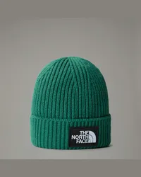 The North Face Tnf Logo Box Beanie Mit Umschlag male Evergreen