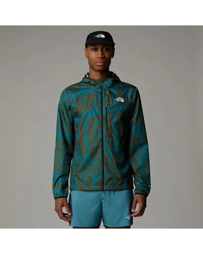 The North Face Higher Run Windjacke Algae Mountain Traverse Print Blue