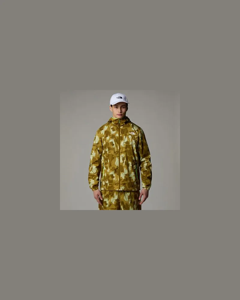 The North Face Mountain Athletics Windjacke Mit Aufdruck Und Kapuze Amber Painted Mountains Print Green