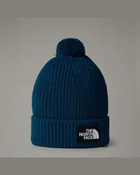 The North Face Tnf Logo Box Beanie Mit Bommel Midnight