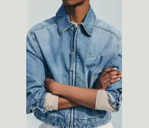 Die De-Nîmes Canevas Jeansjacke - Blau/Tabac