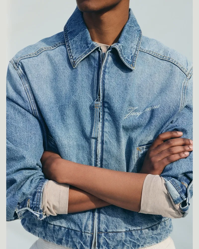 Jacquemus Die De-Nîmes Canevas Jeansjacke - Blau/Tabac Blau