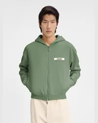 Jacquemus The Gros Grain Zipped Hoodie - Light Green Light