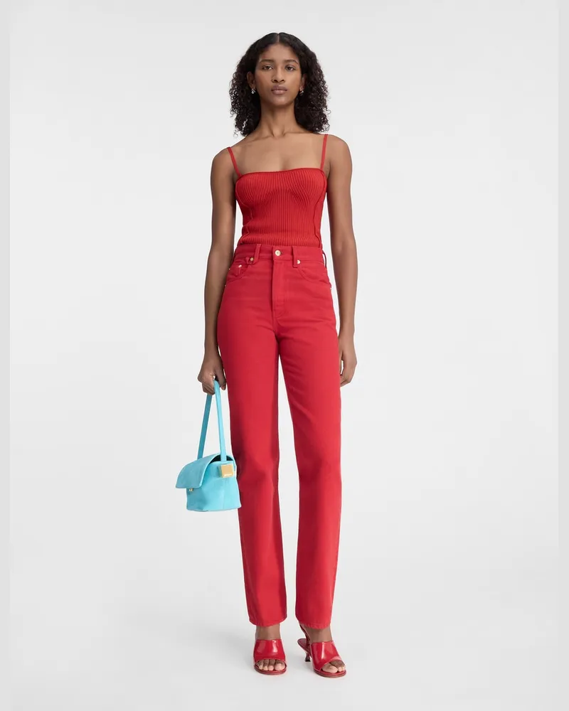 Jacquemus The Straight De-nîmes Denim Pants - Red Red