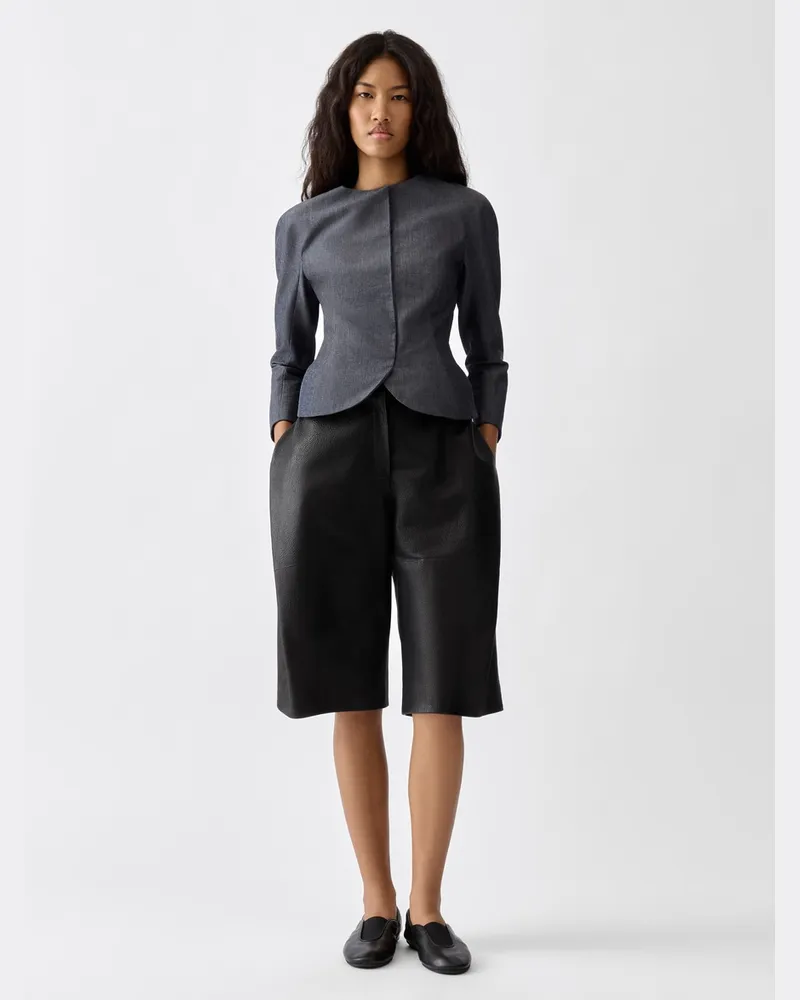 Jacquemus Die Cubisto Ledershorts - Schwarz Schwarz