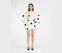 La Robe Taffetas - Off-White & Black Dots Embroidery