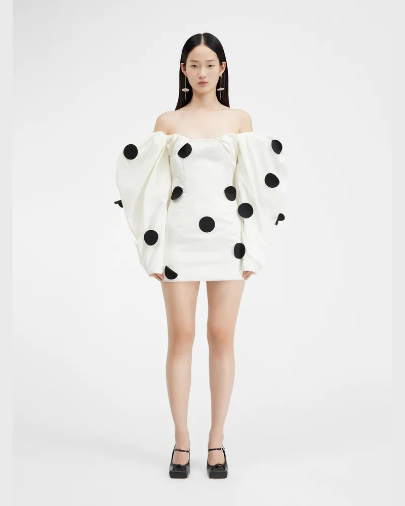 Jacquemus La Robe Taffetas - Off-White & Black Dots Embroidery Off-white