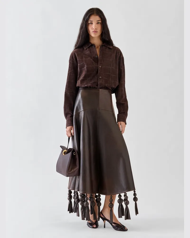 Jacquemus Der Triangle Lederrock - Dark Braun Pampilles Dark