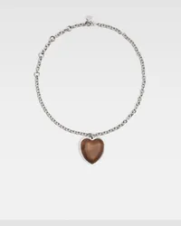 Jacquemus The Pietra Necklace - Silver / Brown Silver