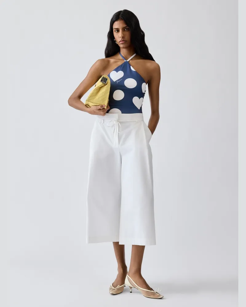 Jacquemus Der Bastide Badeanzug - Prints Dots Marineblau Heart Prints