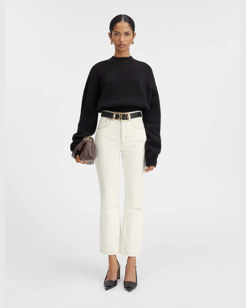 Jacquemus The Cropped De-nîmes Denim Pants - Off-white/Tabac Off-white