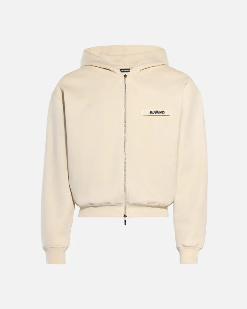 Jacquemus The Gros Grain Zipped Hoodie - Beige Beige