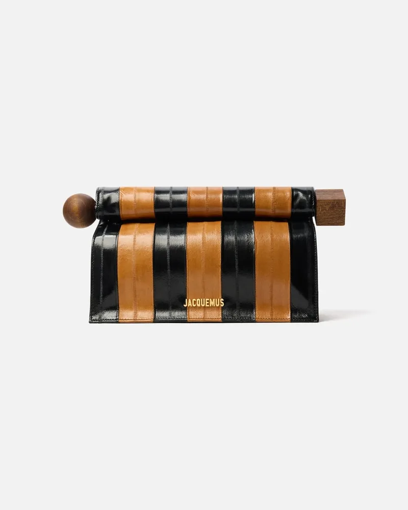 Jacquemus The Rond Carré Clutch - Beige / Black Beige