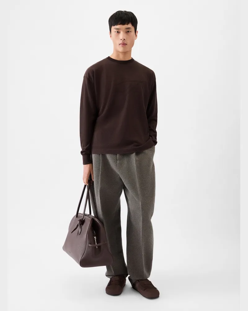 Jacquemus The Lino Long-sleeve Knit - Dark Brown Dark