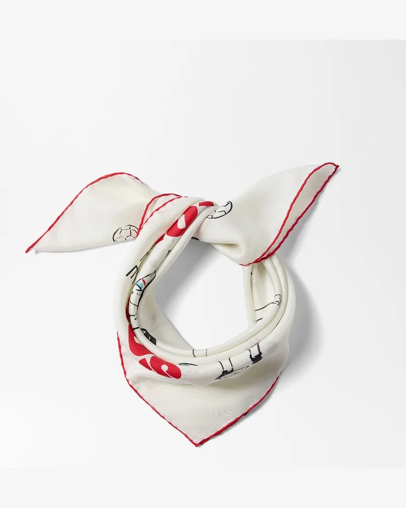 Jacquemus The Supporter Silk Scarf - Print Beige Team Print