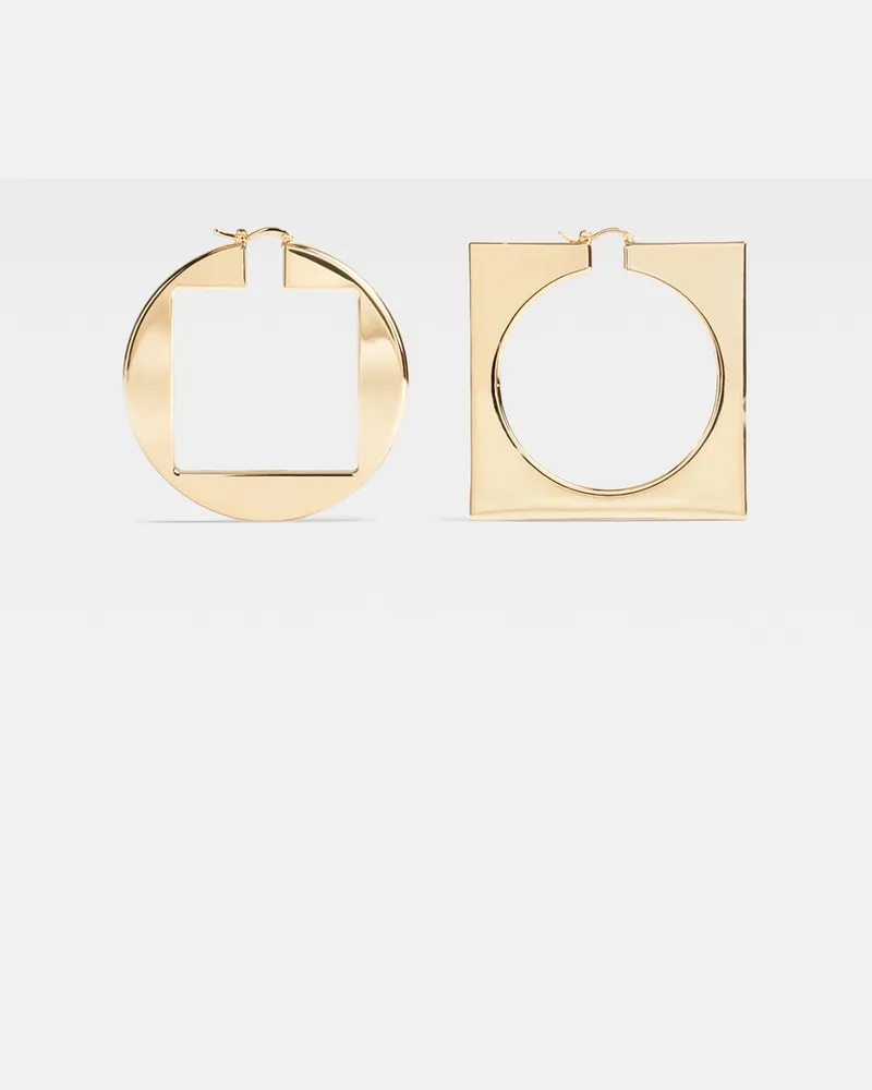 Jacquemus The Rond Carré Hoops Earrings - Light Gold Light