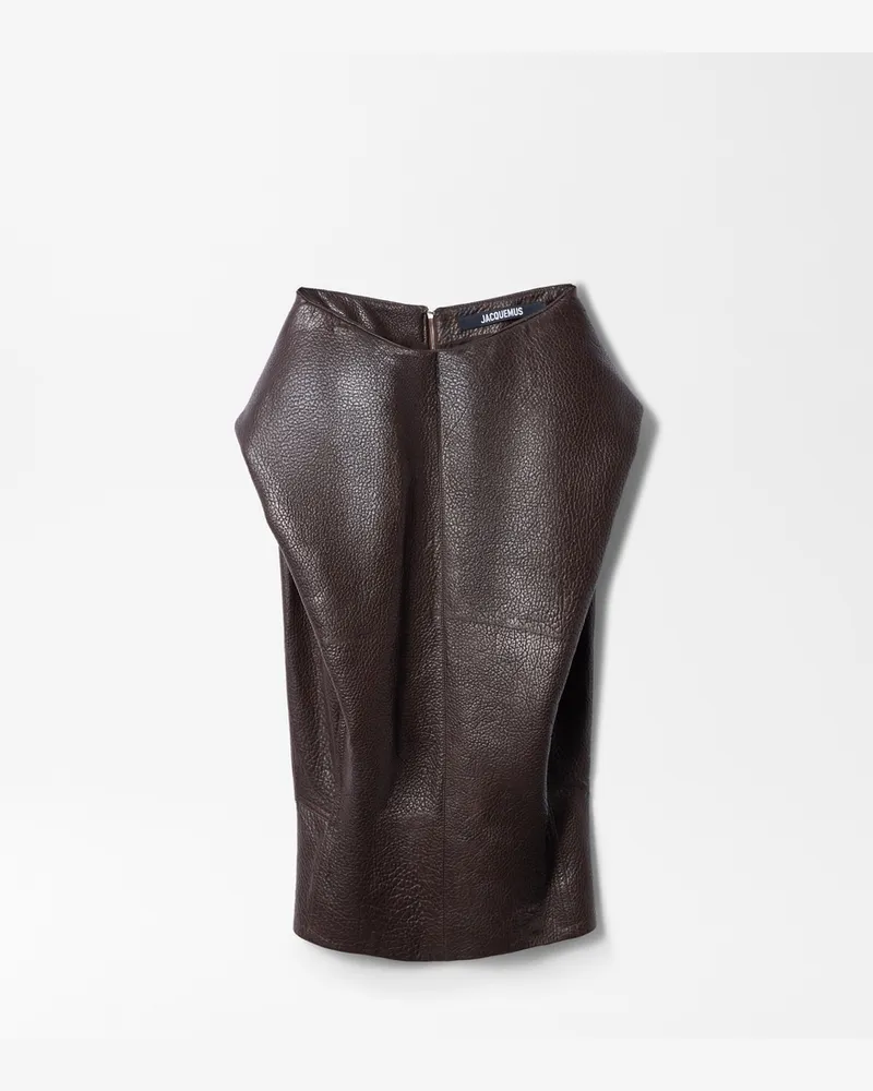 Jacquemus Der Cubisto Lederrock - Dark Braun Dark