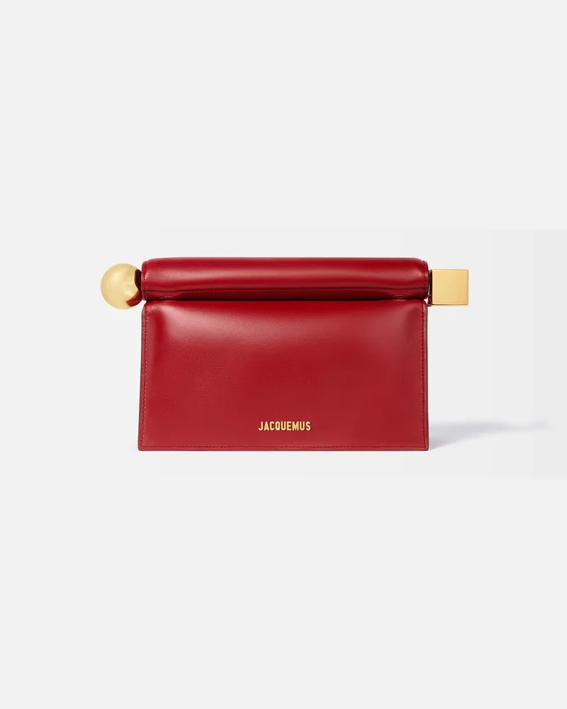 Jacquemus The Rond Carré Clutch - Dark Red Dark