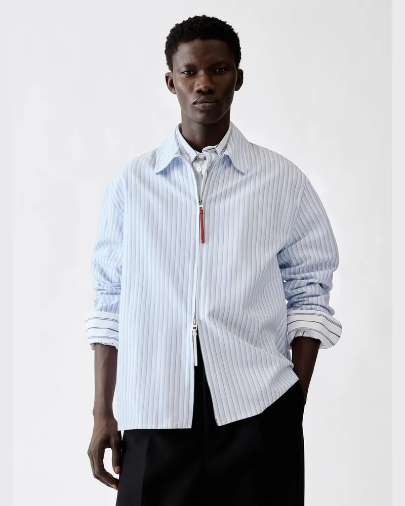 Jacquemus Das Flash Hemd - Stripe Blau / Weiß Stripe