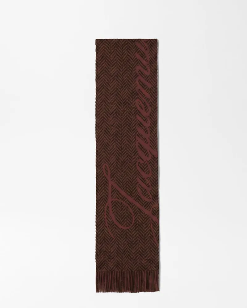 Jacquemus Der Atelier Schal - BURGUNDY HERRINGBONE Burgundy