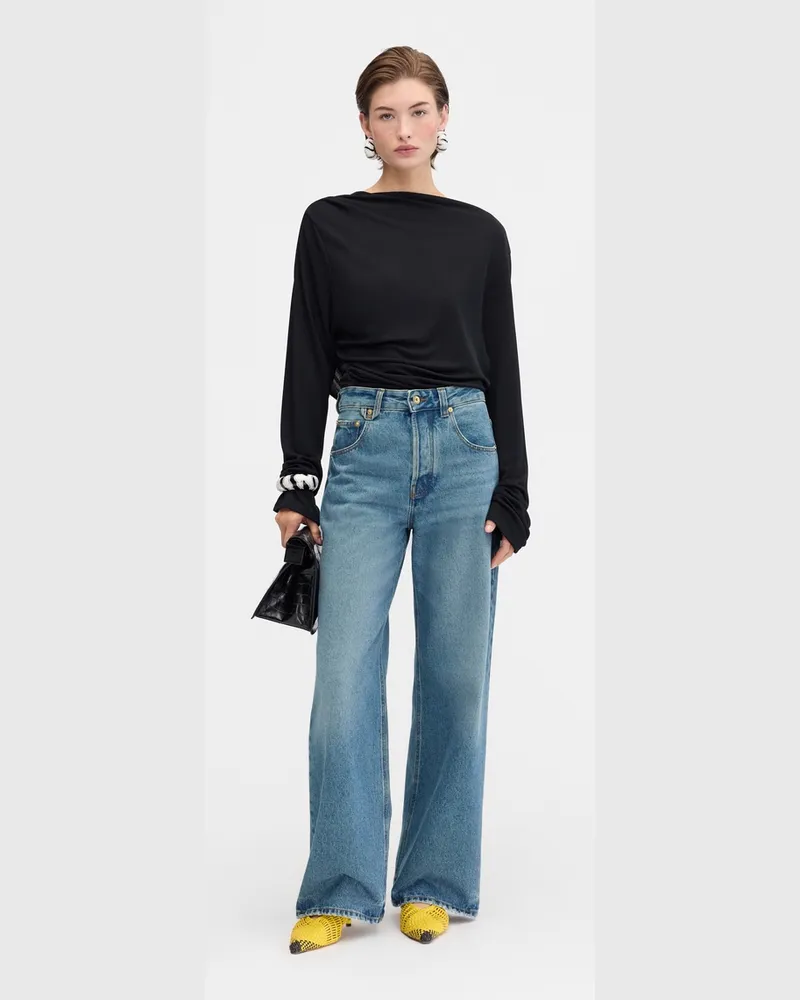 Jacquemus The Wide De-nîmes Denim Pants - Blue/Tabac Blue