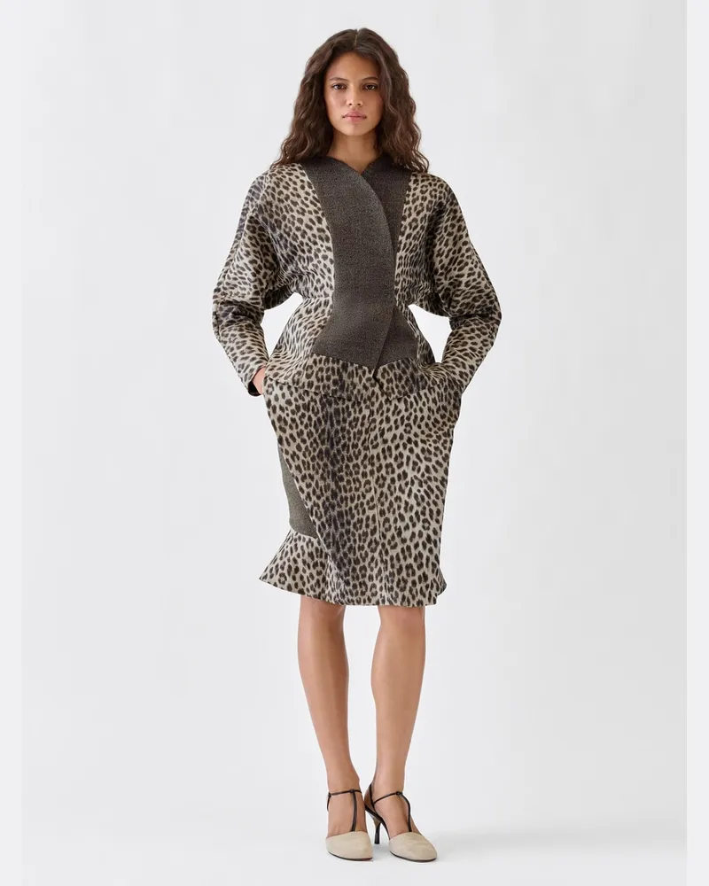 Jacquemus Die Paloma Jacke - Leopard Beige / Schwarz Leopard