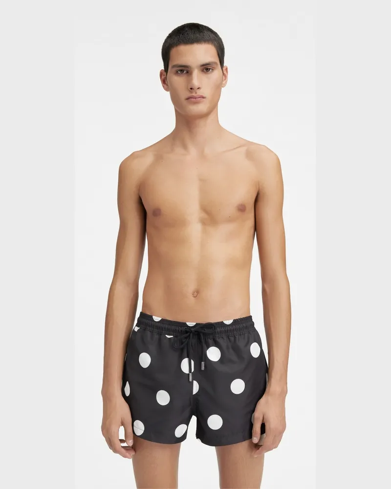 Jacquemus The Puntini Swimsuit - Print Dots Black & White Print