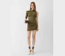 The Drapeado Mini Dress - Dark Khaki
