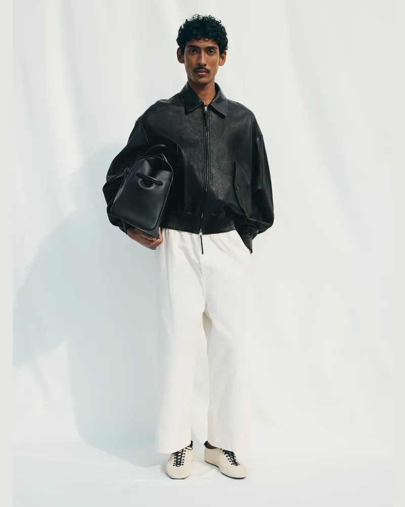 Jacquemus Die Losange Bomberjacke Aus Leder - Schwarz Schwarz