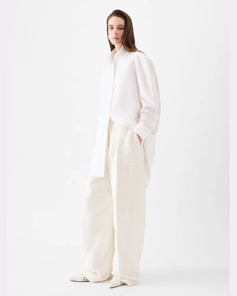 Jacquemus The Curvo Pants - Bicolor Tweed Off-White/White Bicolor