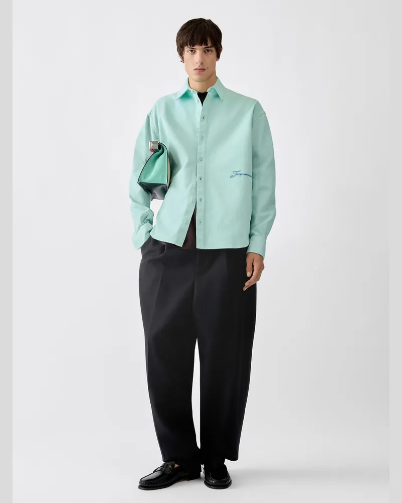 Jacquemus Das De-Nîmes Simon Jeanshemd - Mint Grün Mint