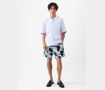 The Aloe Shorts - Print Wavy Psyche Logo Blue/Black