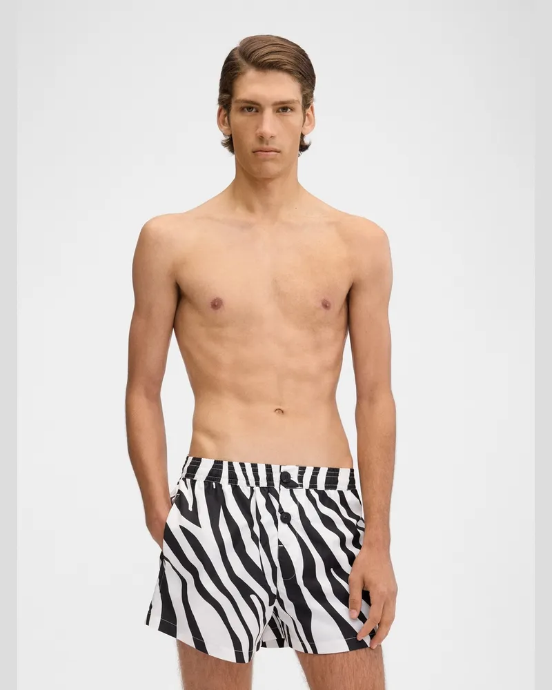 Jacquemus The Puntini Swimsuit - Print Zebra Arty White Black Print