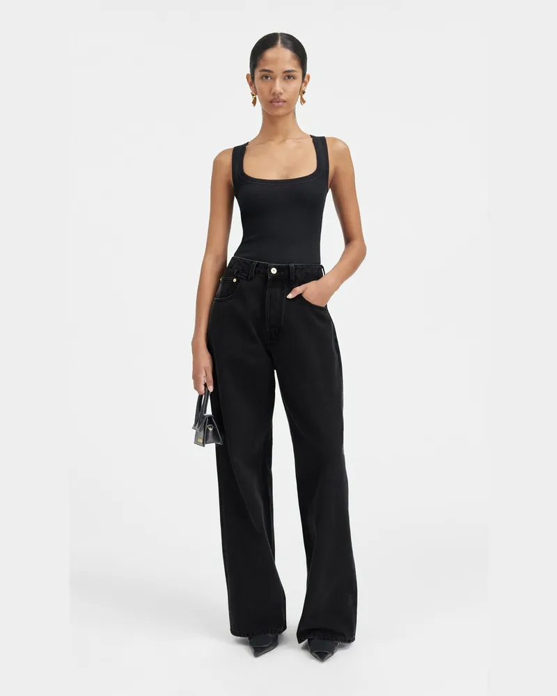 Jacquemus The Wide De-nîmes Denim Pants - Black Black