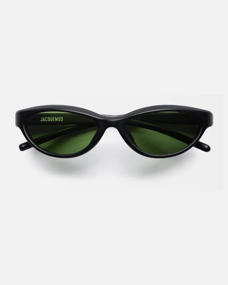 Jacquemus Die Curvo Sonnenbrille - Schwarz Matt Schwarz