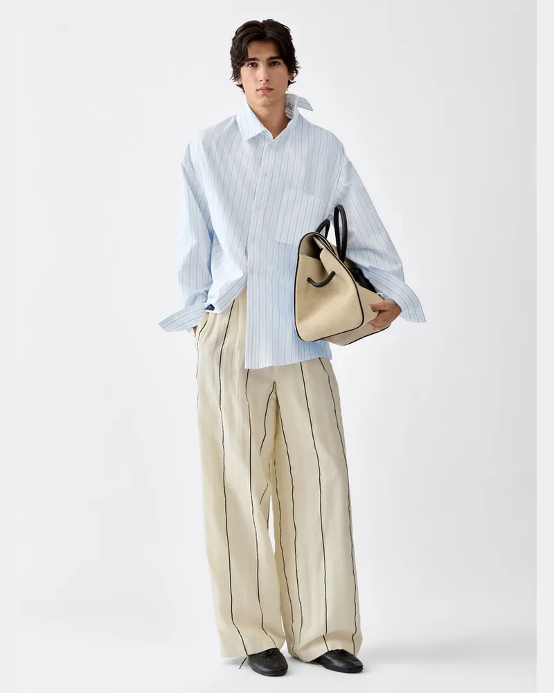 Jacquemus Das Langärmelige Cuadro Hemd - Stripe Weiß / Blau Stripe