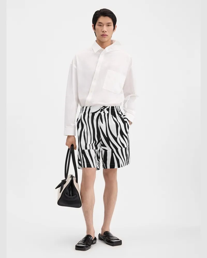 Jacquemus The Aloe Shorts - Print Zebra Arty White Black Print