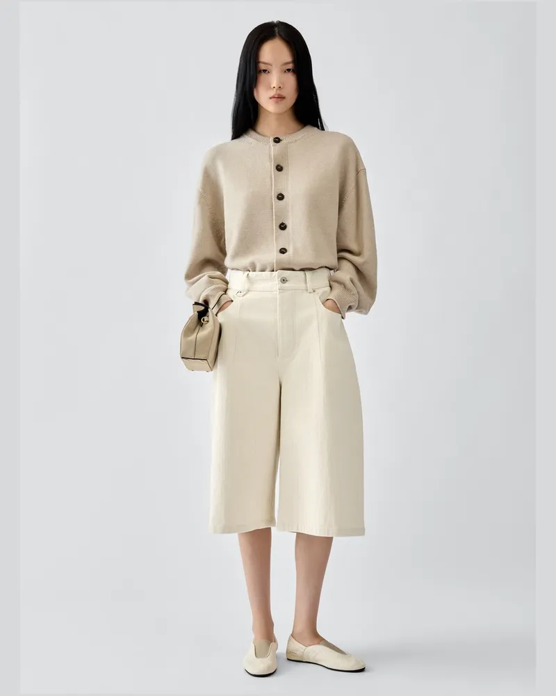 Jacquemus Le Short De-Nîmes Large - Weiß Cremeweiß