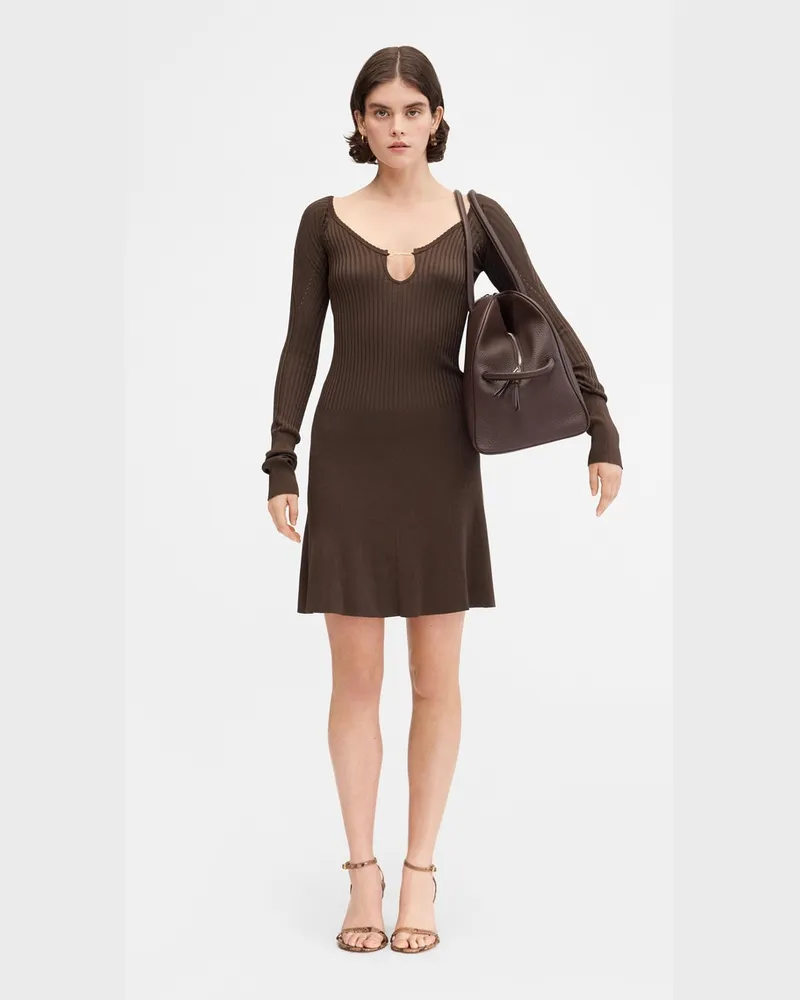 Jacquemus The Pralù Mini Dress - Dark Brown Dark